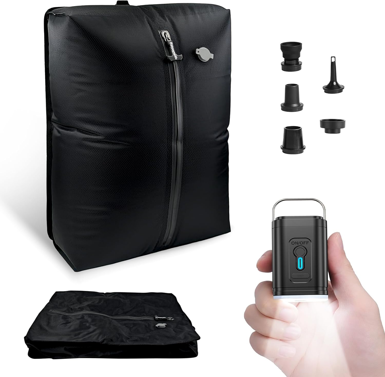 Travel Vacuum Bags with Pump 33L(21.65x15.75x5.91") Large Size IP67 Reusable Space Saver Compression Packing Storage Organizer Cube for Luggage CarryOn Suitcases & Backpack (2 Bag- BLACK)