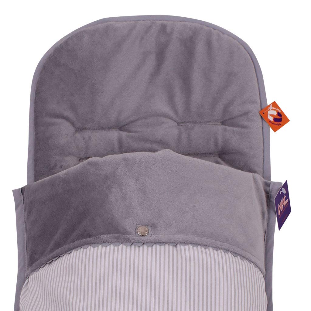 Saco Capazo Invierno para Bugaboo Bee 6 MIL GRIS.Velour Gris (**Interior Tejido Polar)