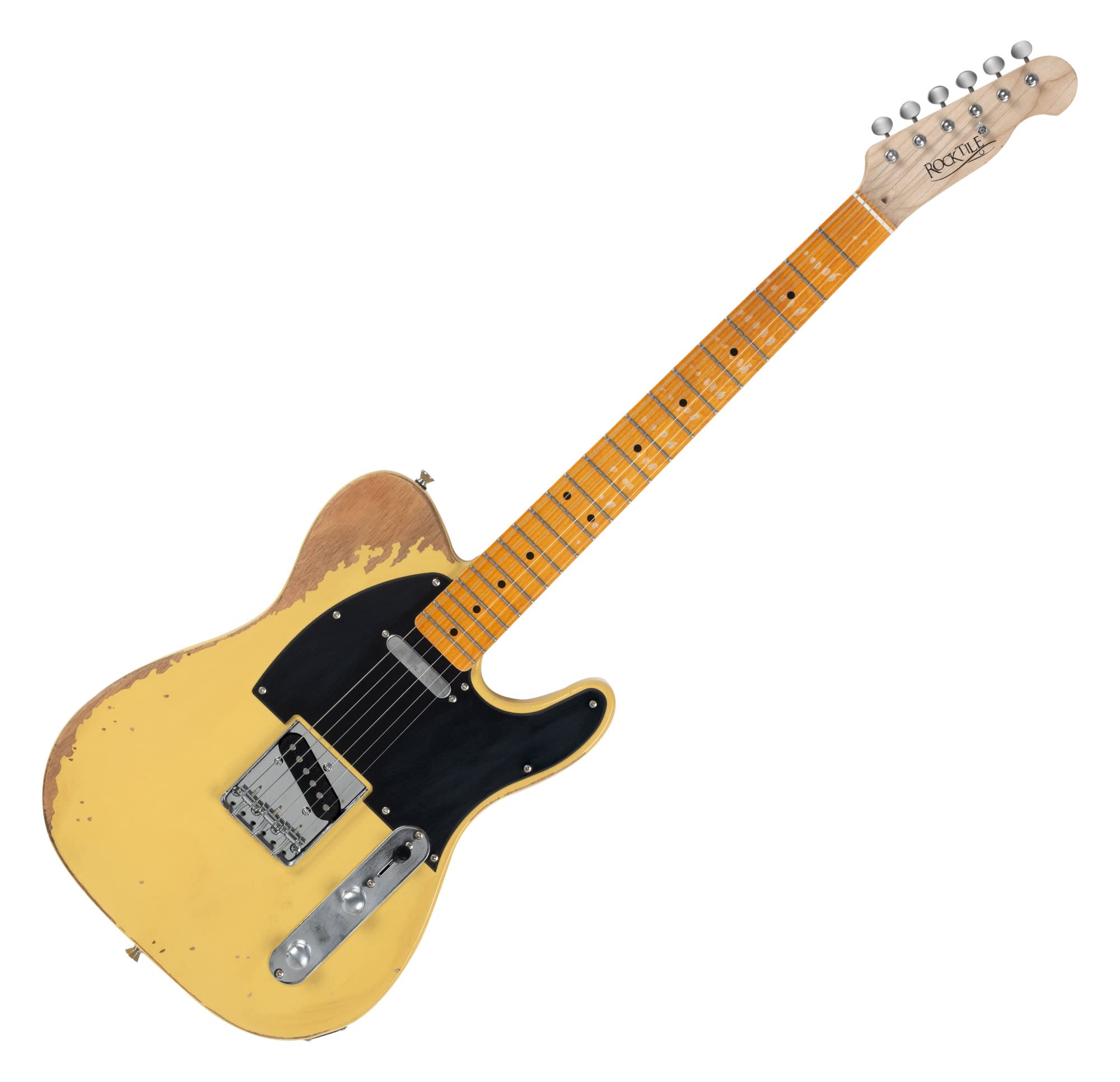 Rocktile Vinstage TL-HMBB Guitarra Eléctrica Vintage Blonde, General | Modelo: TL-HMBB, Serie: Vinstage, Peso: 3, 1 kg, Número de cuerdas: 6, Orientación: Diestros, Cuerpo, Cuerpo: Caoba, Mástil