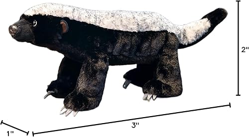 Miniatura 9 de FRANKIEZHOU Peluche de tejón de miel, negro de 15.75 pulgadas, juguete de peluche realista de tejón, juguete de peluche de tejón de miel, regalo de