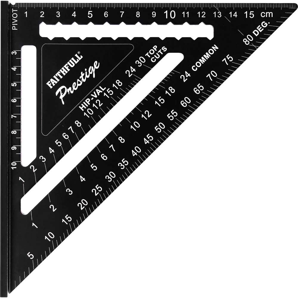 Faithfull Black Prestige Quick Roofing Square Aluminium 180Mm (Metric)