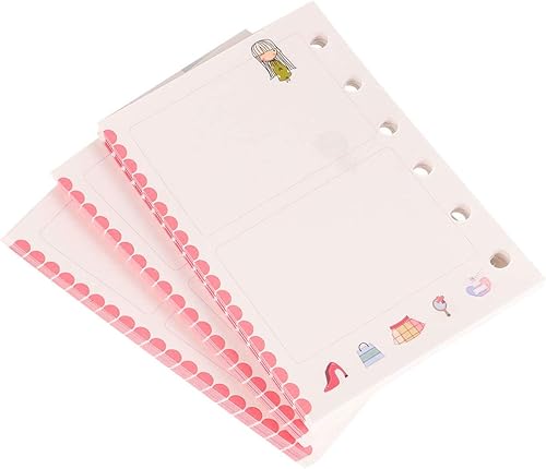 NUOBESTY 3 piezas de papel de recambio de carpeta A7 hojas sueltas de papel colorido 6 agujeros para cuadernos de 6 agujeros para la escuela, tienda