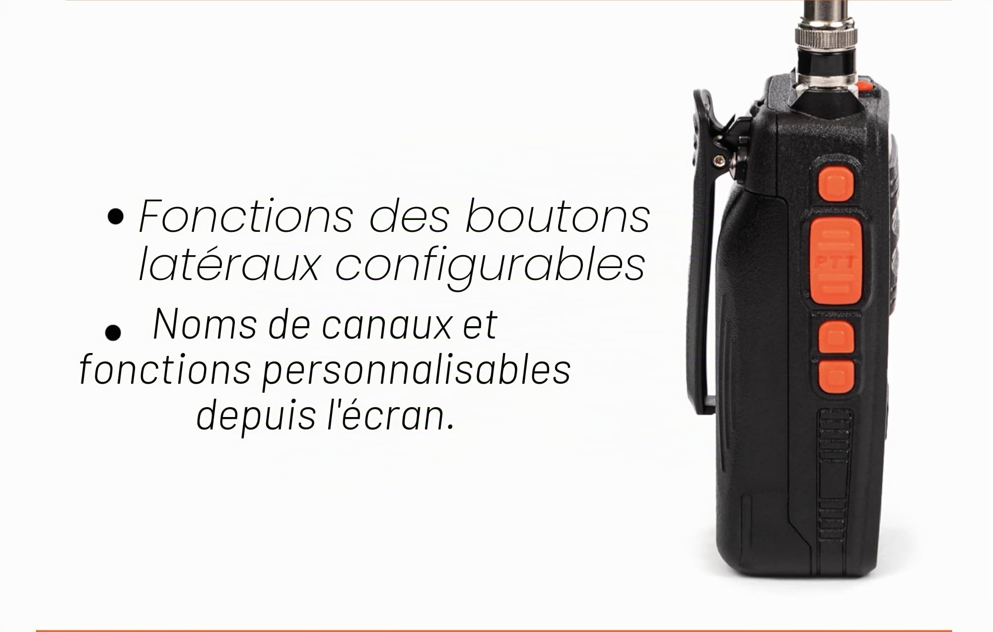 Jopix CB-80 Talkie-Walkie CB 27 MHz Portatif Multinorme (AM/FM) – Émetteur-Récepteur Portable pour Camion, Route et Convois – Batterie 2600mAh, Fonction VOX, Lampe LED