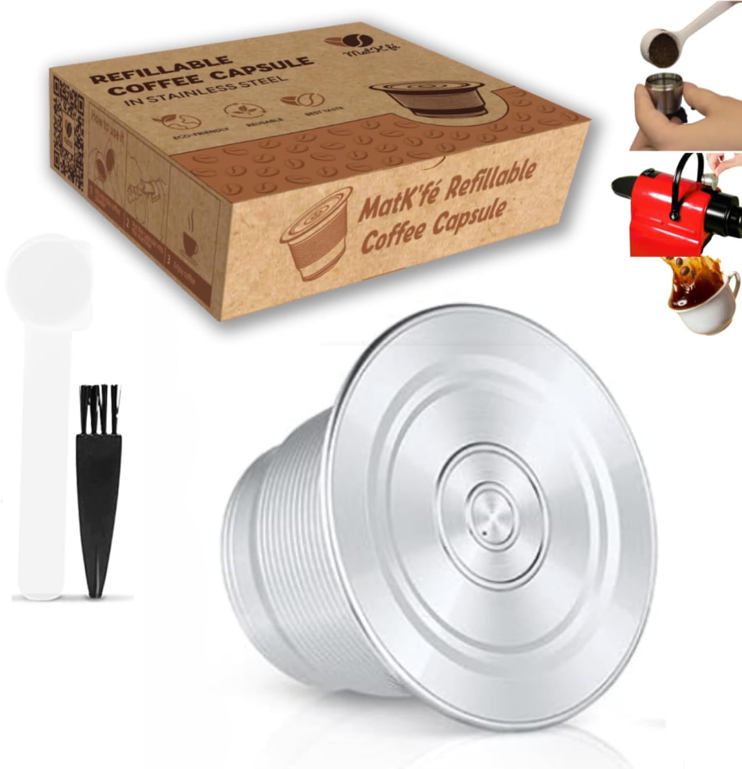 Godsale-SIB Tasse De Capsule De Café Réutilisable Réutilisable En Acier Inoxydable Pour Machine