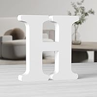 Vista 12 de AOCEAN Letras de madera grandes blancas de 10 pulgadas, letras de madera sin terminar para decoración de pared, letras decorativas de pie