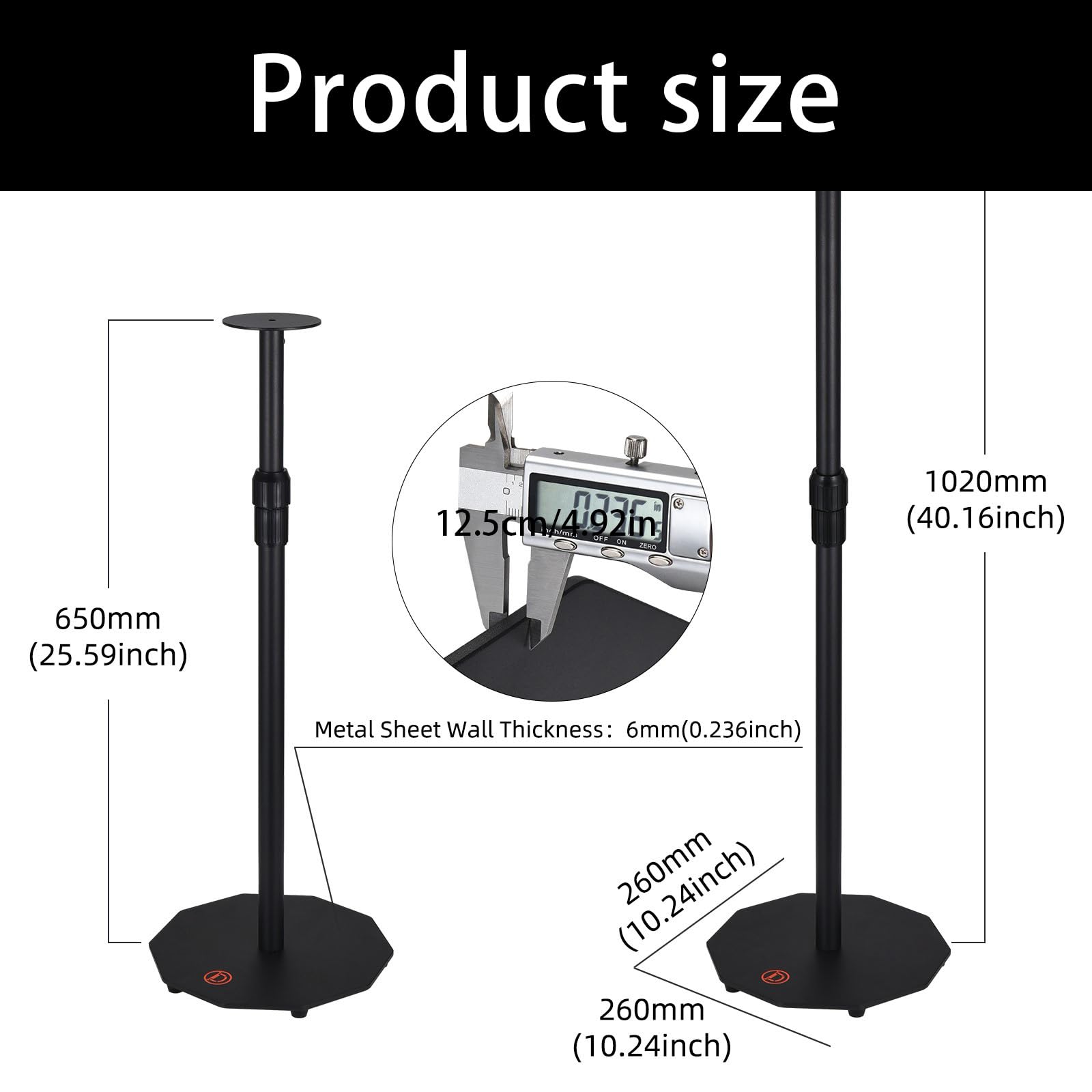 Supporto sicuro in acciaio al carbonio, supporto salvaspazio per accessori audio surround 300 100, accessori audio per la casa, supporto regolabile in altezza