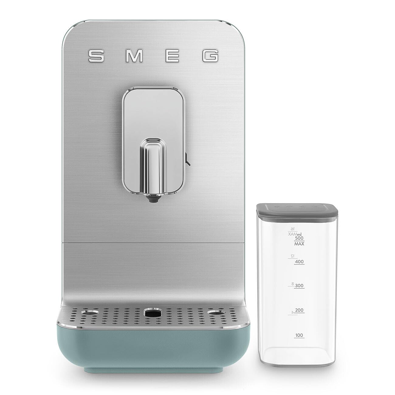 Smeg, Machine à café Expresso Automatique BCC13EGMEU, Système de lait, Broyeur à grain Intégré, Système Thermoblock, Réservoir 1,4 L, bac d'égouttement Amovible, 1350 W, Vert Emeraude Vert Émeraude