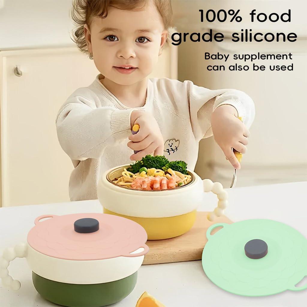 HASTHIP® 5PCS Silicone Lids, Microwave Splatter Cover, 5 Sizes Reusable Heat Resistant Food Suction Lids with Handle for Bowl   , Pot Soup Bowl   , Food Containers - Image 3 thumbnail