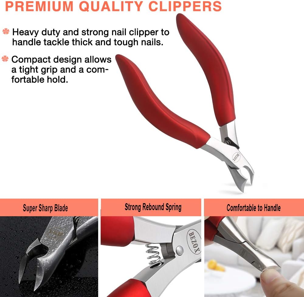 BEZOX Toenail Clipper for Thick Nails for Seniors, Nail Clippers for Seniors