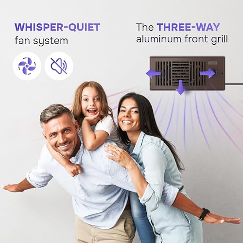 Miniatura 5 de Airbrick Ventilador inteligente de 4 x 10 pulgadas con control remoto y termostato. Mejora el flujo de aire HVAC para calefacción, refrigeración en