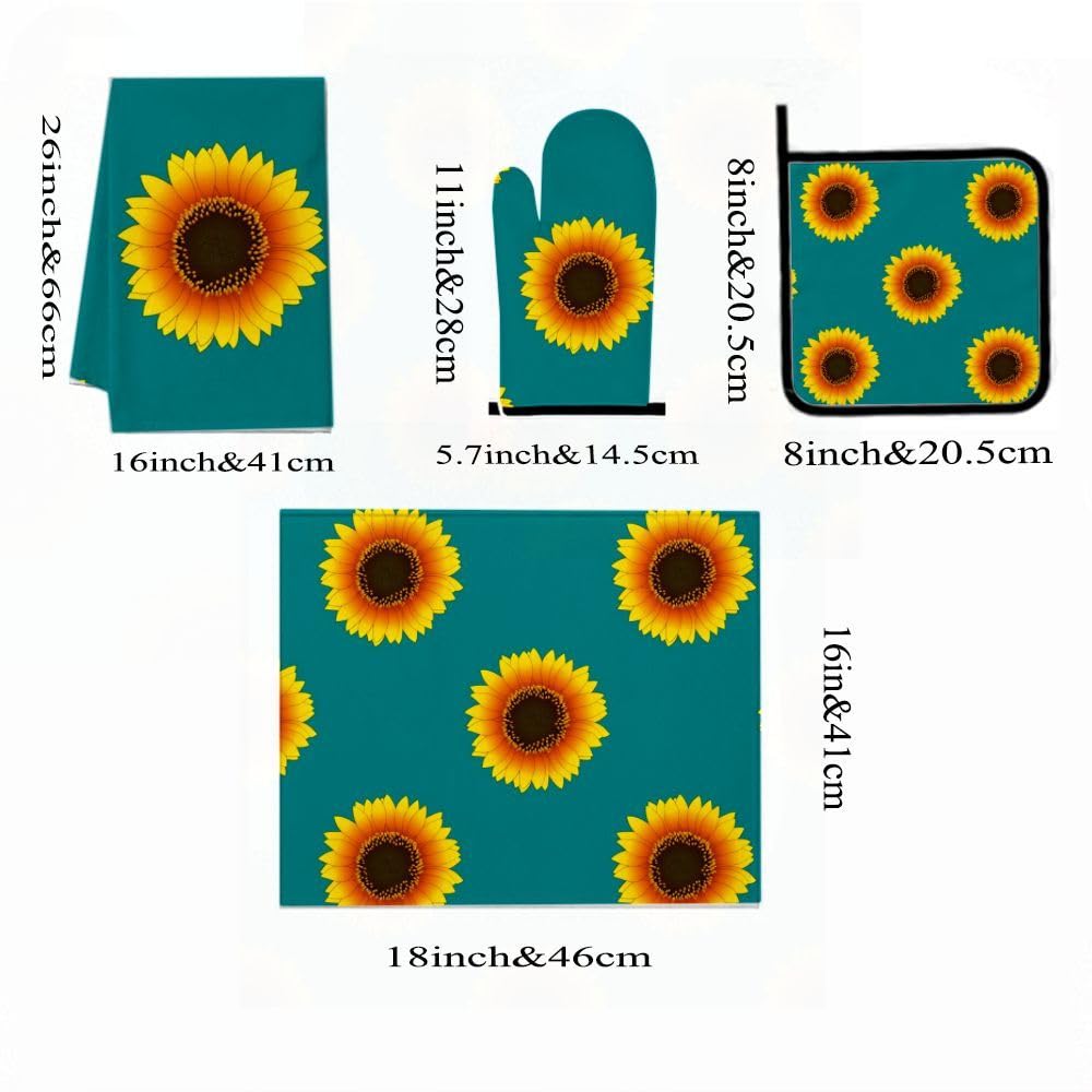 9PCS Girasole Luminoso 2 Cucina Decor e Accessori Set
