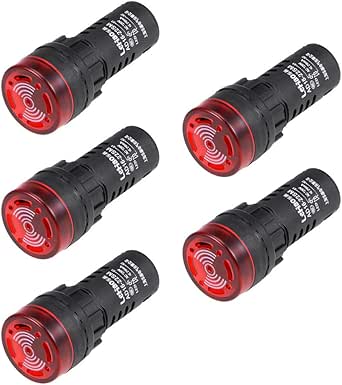 sourcing map AC 220V Indicator Light with Buzzer Red Flashing Alarm ...