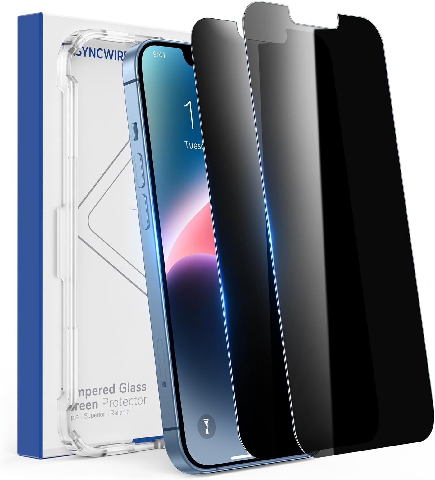 SYNCWIRE Privacy Screen Protector for iPhone 14/13 Pro/13