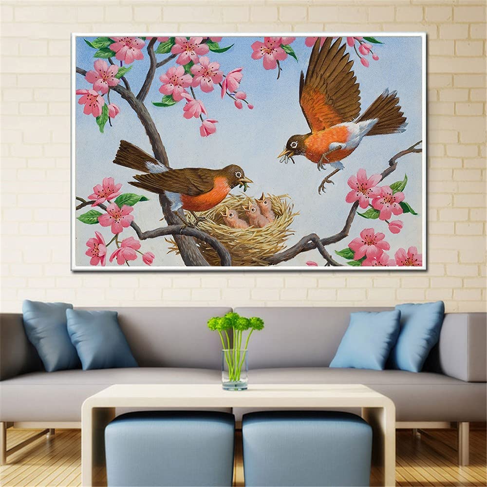 Oiseau peinture diamant 5D grand format pour décorer le salon et le bureau avec art