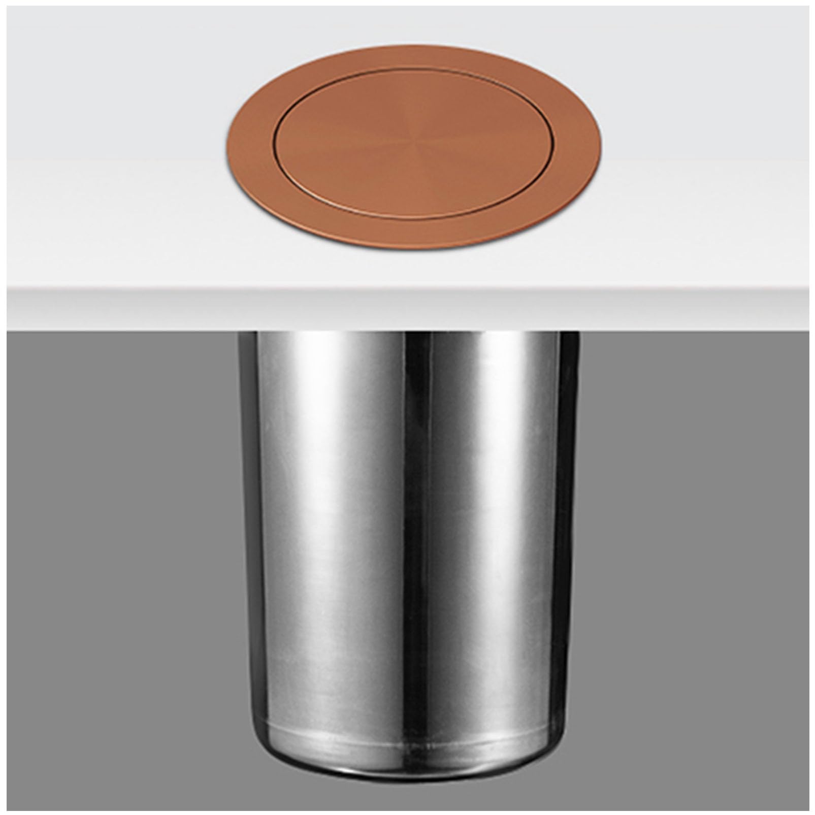 304 Stainless Steel Trash Chute Lid Recycling Bin Cover, Waste Garbage Can Grommet Swing
