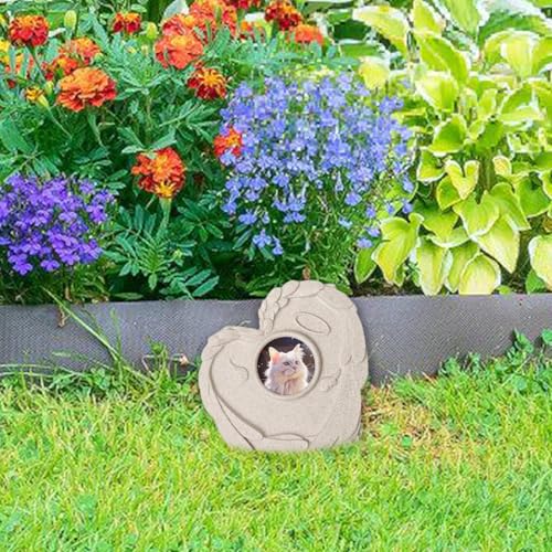 Lápida para perro con marco de fotos para duelo 7