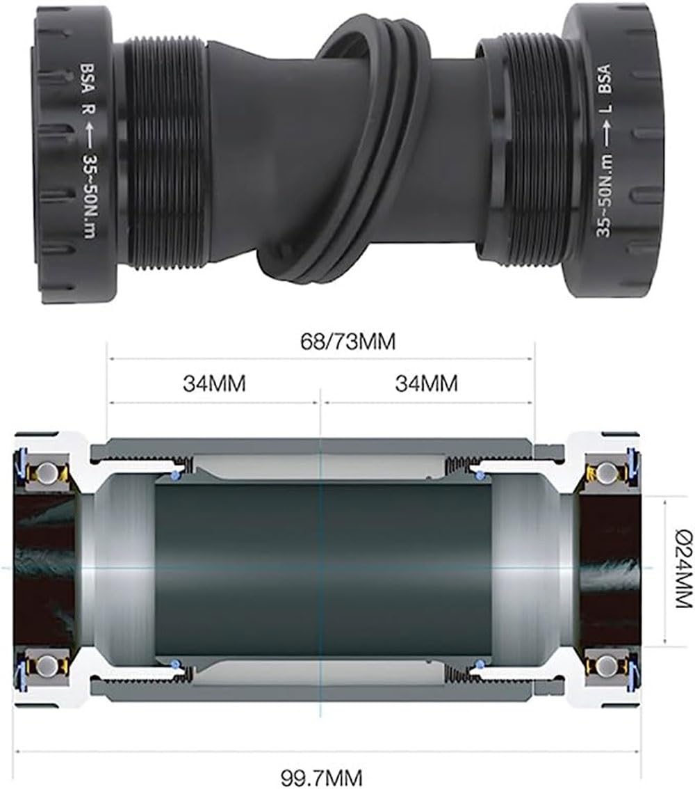 Guarnitura per Bicicletta da 170 mm con Movimento Centrale BCD104mm, guarnitura Integrata Cava Adatta per MTB e Bici da Strada.