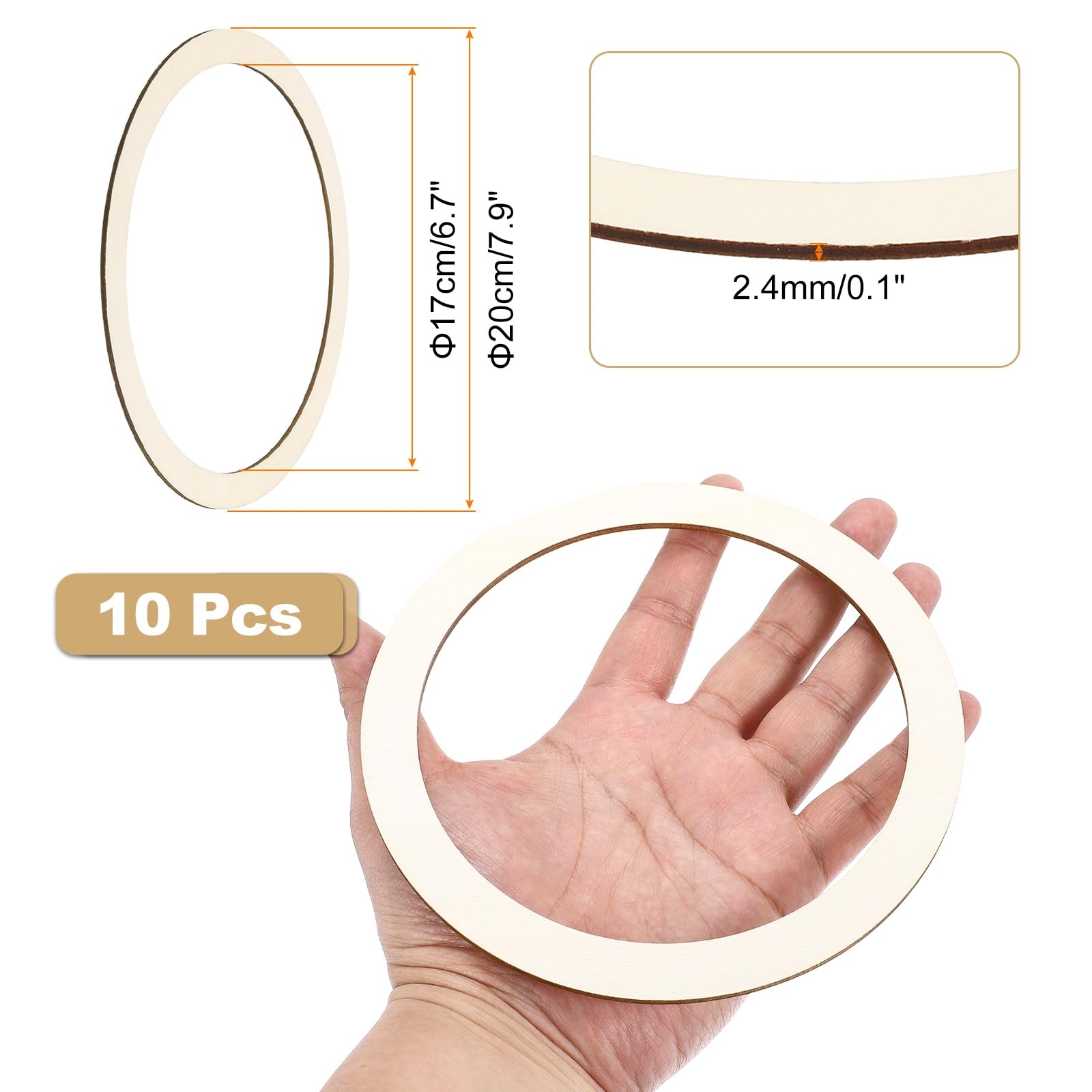 QUARKZMAN 10Pz 7 .9 Inch Anelli In Non Finiti Decorazioni Per Cornici
