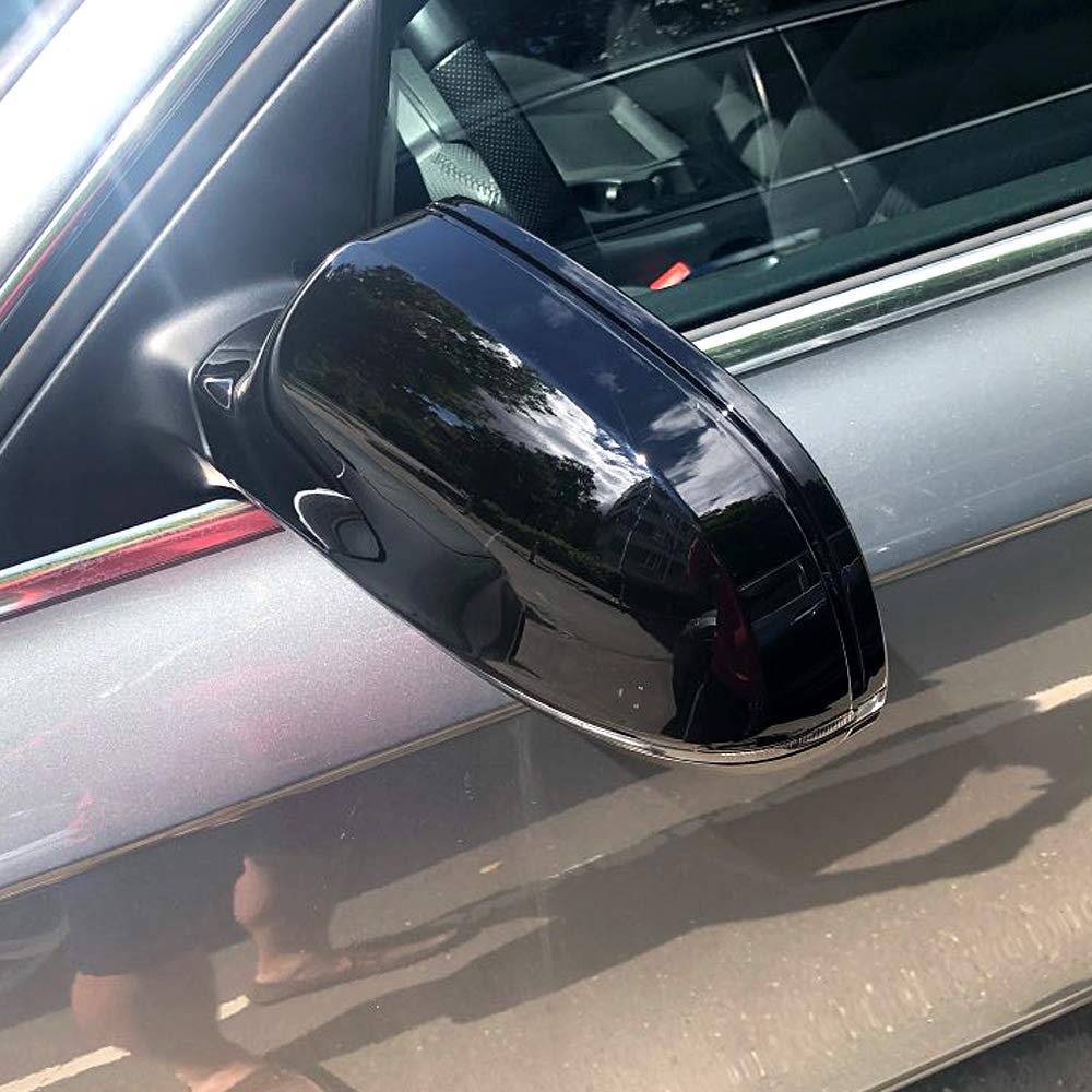 Carcasas de espejo retrovisor Cubierta de protección Cap Car Styling Shell Carcasa de espejo lateral Cubiertas Compatible con A3 8P A4 A5 S5 B8.5 RS3 RS4 RS5-Negro