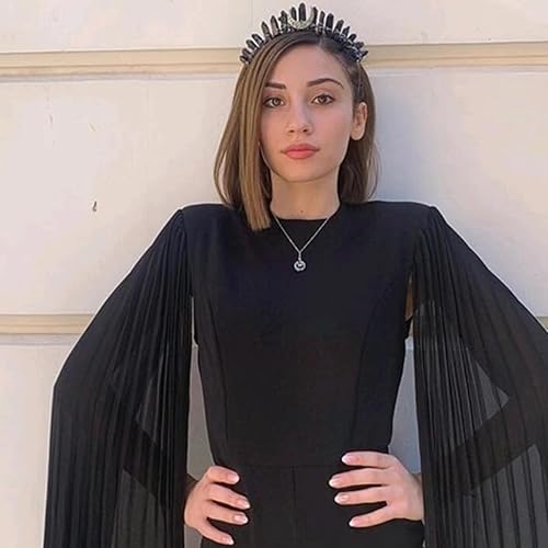 Miniatura 5 de Bubbmi Diadema de corona de tiara de cristal boho de cuarzo crudo con diamantes de imitación para mujeres y niñas para Wiccan cosplay bodas fiestas