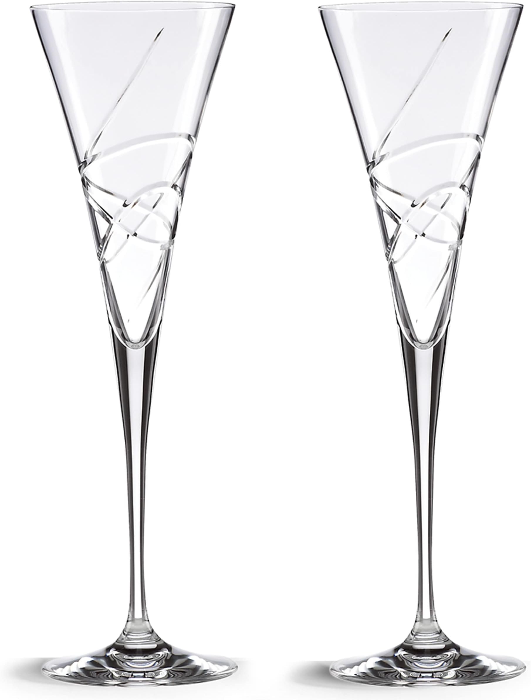 Adorn Crystal 2-Piece Toasting Flute Set, 2 Count, Clear, 7oz