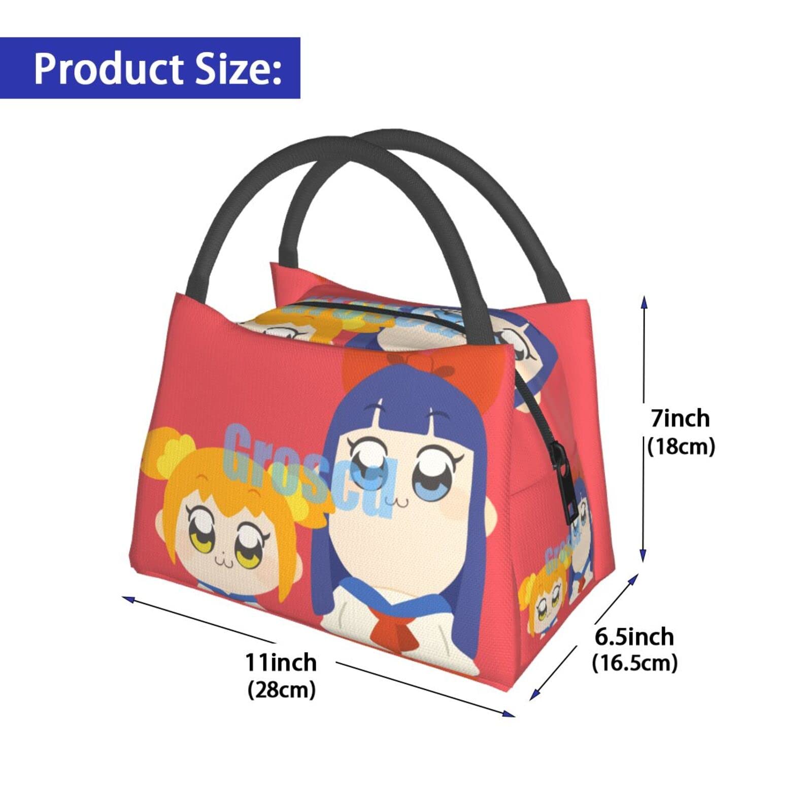 Amazon｜ポプテピピック 中指 ぽプ子 ピピ美 ランチバッグ 保冷バッグ