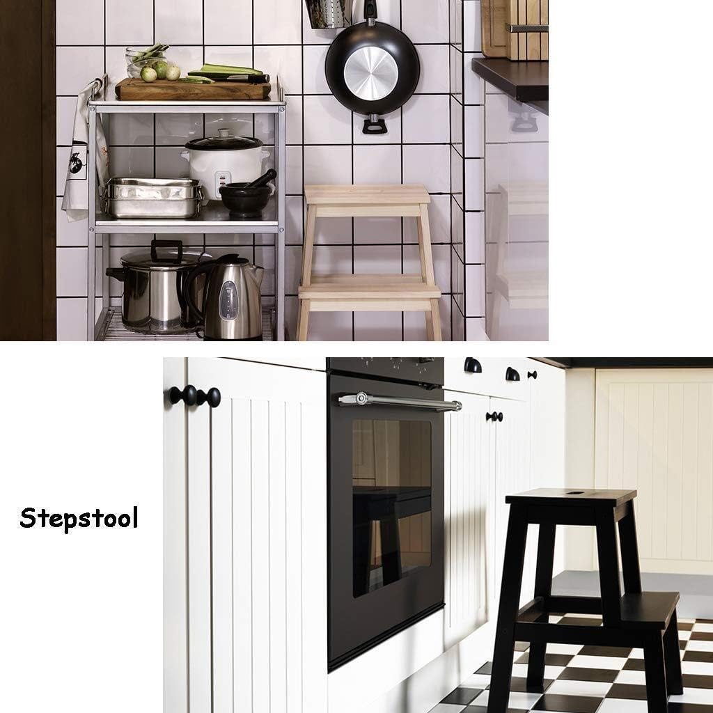 2 Tread Wooden Utility Step/Ladder Stool, Household Stair Chair Moveable Stepladder Widened Home Garden Tool