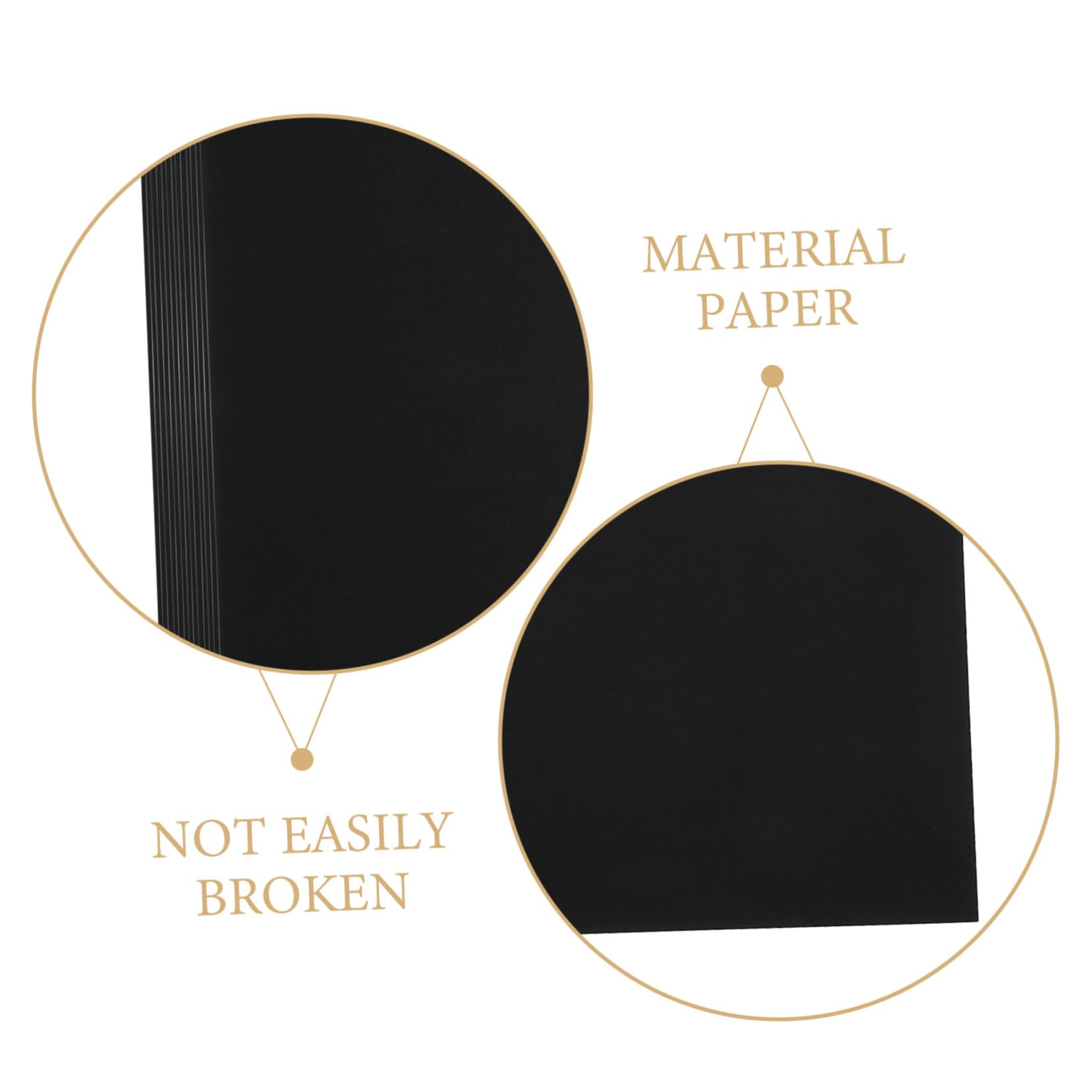 50 feuilles Papier Cartonné Noir DIY Créatif pour Loisirs Créatifs Peinture et Bricolage Papier à Dessin Résistant pour Activités Manuelles et Ateliers Groupe