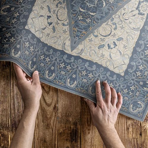Tapis extérieur terrasse et balcon imperméable rectangle 100x150 cm PVC Ombre Arabe résistant