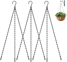 Bamworld Set of 3 45cm Black Hanging Chain for Hanging Pots, Indoor Plant Pot Holder and Plant Holder, Indoor and Outdoor Use