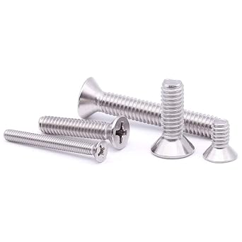 50 Pcs M5-0.8x10mm Flat Head Machine Screws, Phillips Cross Screw, Phillips Drive,304 Stainless Steel, Fasteners Bolts,Countersunk Machine Screws