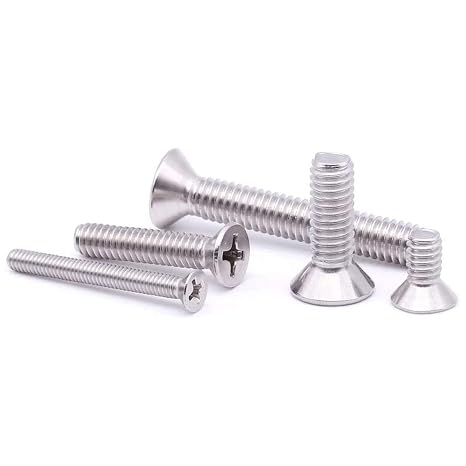 50 Pcs M5-0.8x10mm Flat Head Machine Screws, Phillips Cross Screw, Phillips Drive,304 Stainless Steel, Fasteners Bolts,Countersunk Machine Screws