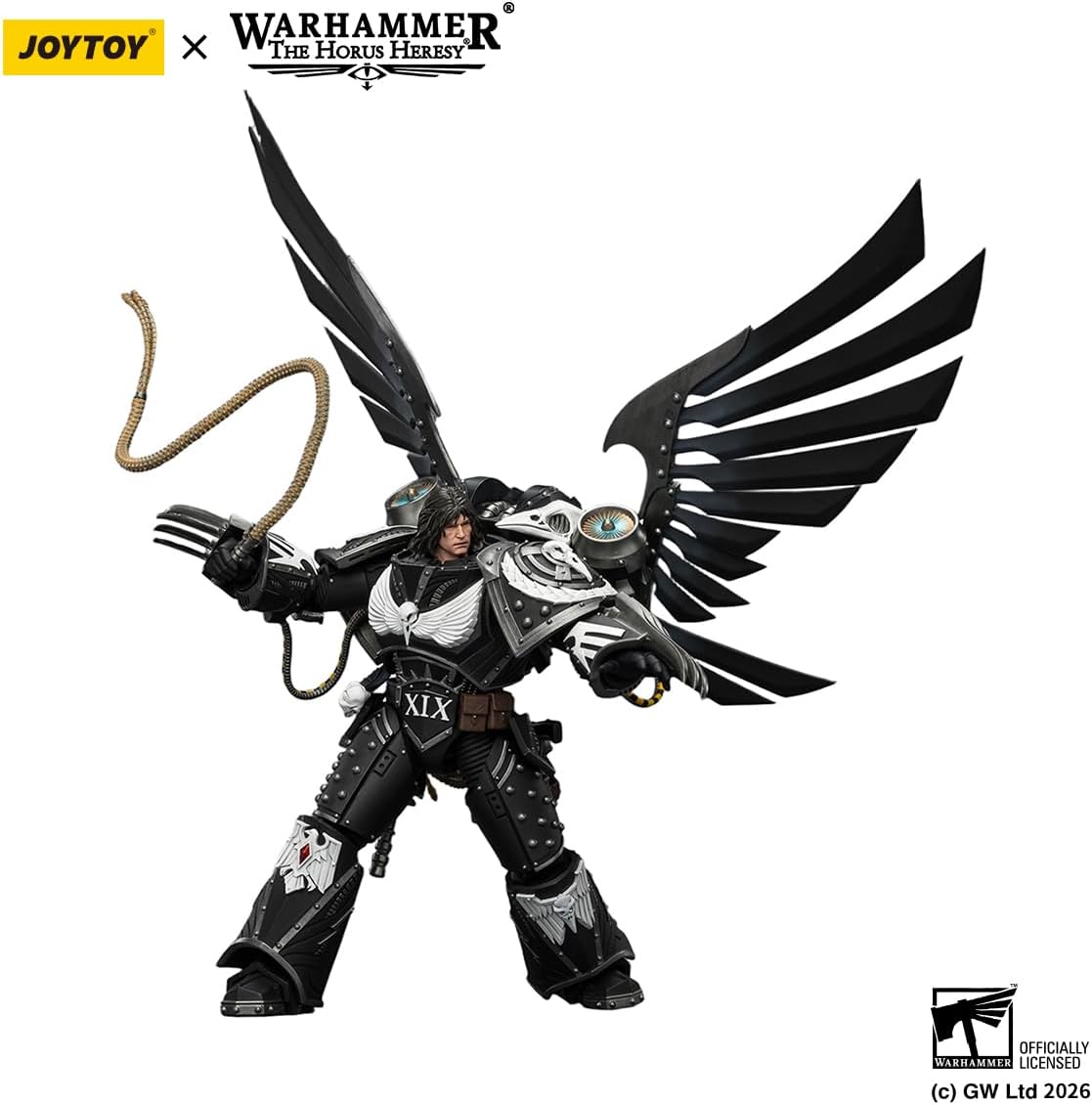 JOYTOY Corvus Corax Warhammer 40k Raven Guard 1/18 Action Figure Raven Guard Corvus Corax Primarch of the XIX Legion Collectible Gifts,Toys for Kids 15+ and Adults 7-inch Pre-Order