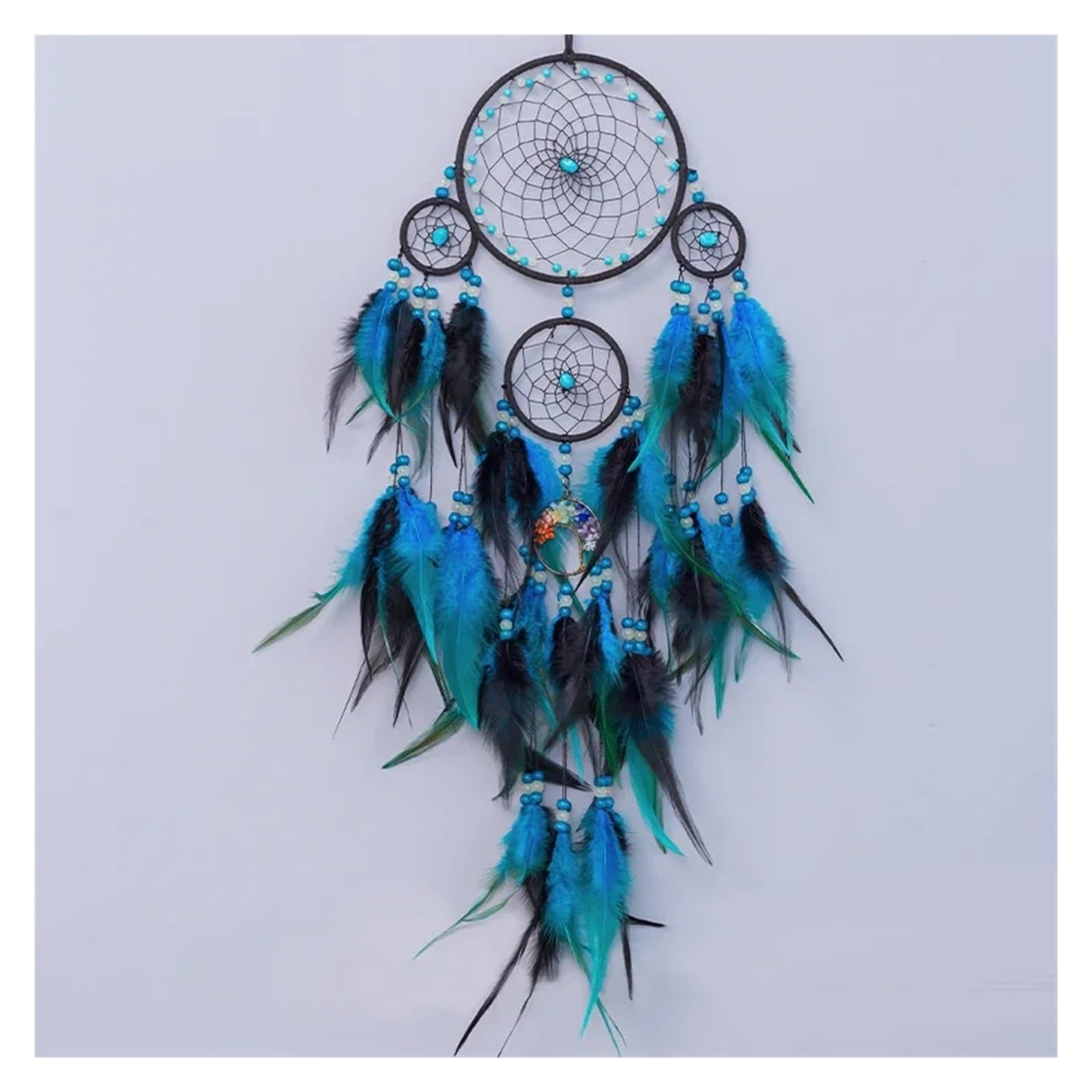 Dream Catcher Dream catchers Retro 5 Ring Catchers Home Decoration Natural Dreamcatcher Wall Hanging(A03)