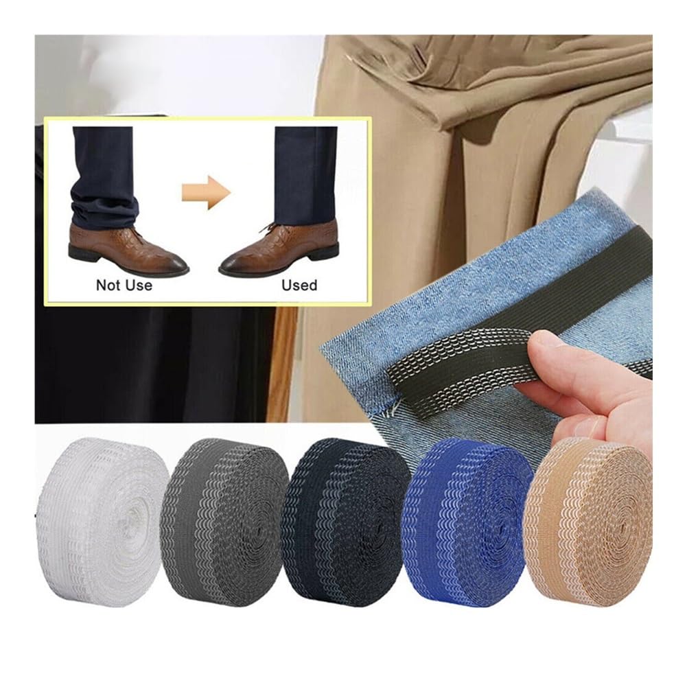 Rotolo di nastro termoadesivo per orli, 3/5/10M Bordo Dei Pantaloni Accorciare Pantaloni Autoadesivi Bocca Pasta Ferro-sul Tessuto Fusore Nastro for Orlo Jean Pantaloni Regolazione Della Lunghezza Dei