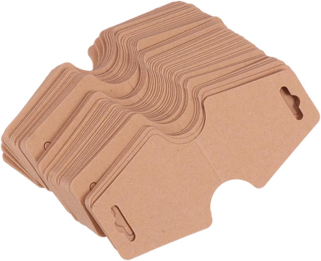 Milisten 200 Sheets Kraft Paper Necklace Paper Holders Jewelry Display Hanging Cards for Earring Packaging and Jewelry Making Supplies