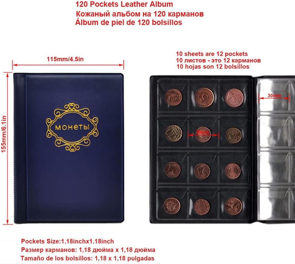 Amazon.co.jp: コインフリー アルバム収集 保存用 ホルダー お金ポケット コインアルバム コインホルダー コレクション 古銭 メダル  貨幣 収納 80ホルダー : ホビー コイン用PUレザーアルバム 10枚 スタンプアルバム ポケット コインコレクションブック 記念コインバッジ ...