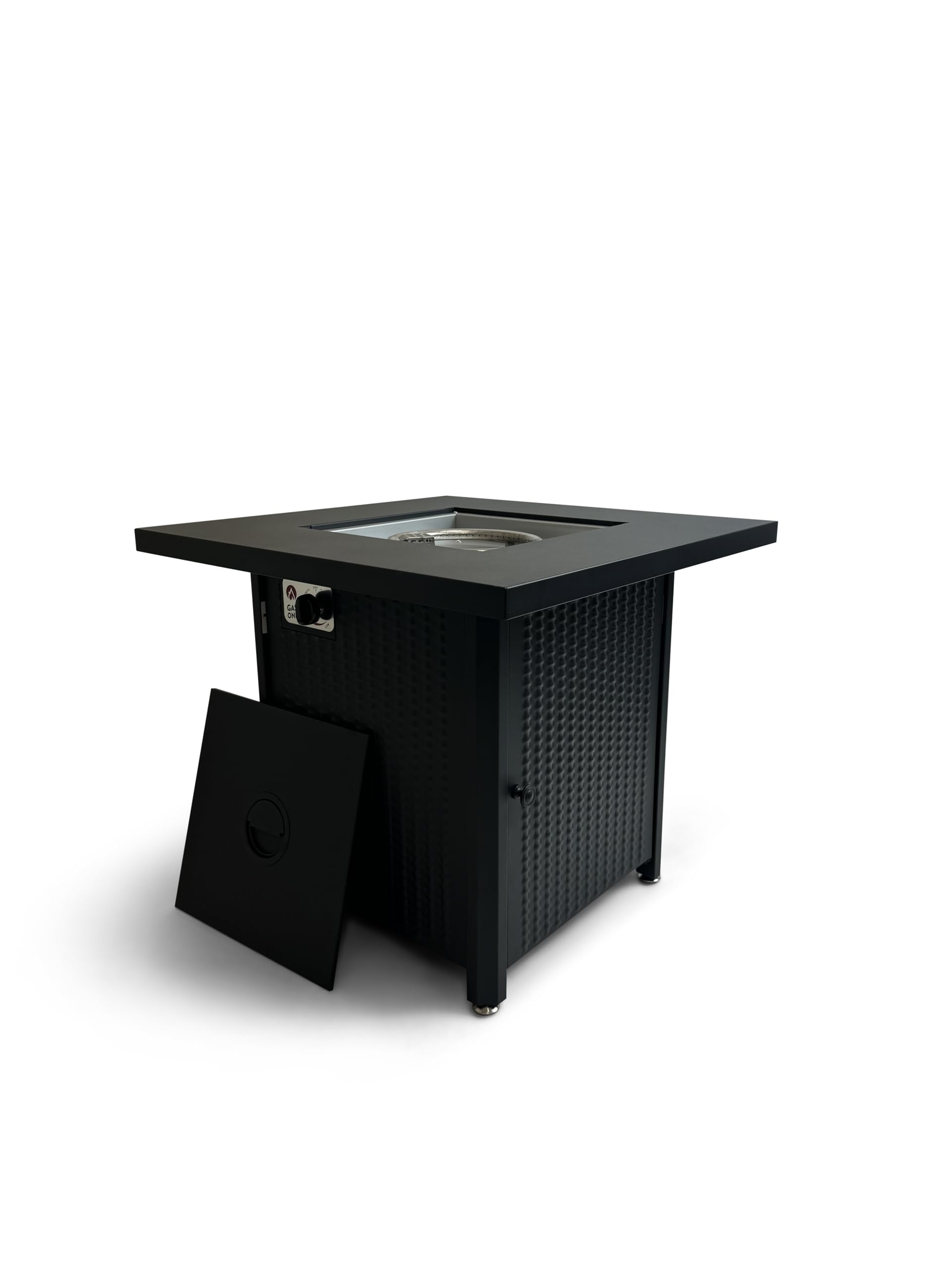 GasOne Propane Fire Pit – 28-inch Large Tabletop Fire Pit for Outdoor Use – 52,500 BTU Gas Fire Pit with Lava Rocks and Fire Pit Cover Lid – Stainless Steel Burner Head for Warmth and Ambiance - Black