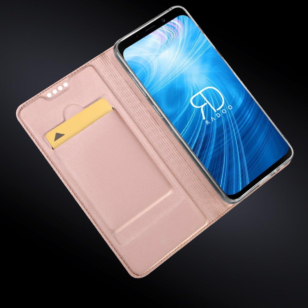 RADOO Galaxy S9 Case, Premium PU Leather Mobile Phone Case Wallet Style Magnetic Folio Flip Case Wallet Case Protective Case Cover for Samsung Galaxy S9 (Rose Gold)