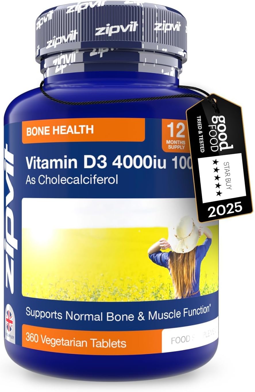 Vitamin D3 4000 IU, High Strength Vitamin D Tablets, (12 Months Supply), Vegetarian Vitamin D Supplements, Supports Bones, Muscles & Immunity