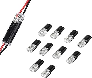 YumSur Double-wire Push-in Connector with Locking Buckle, Low Voltage Wire Connectors, No Wire-Stripping Required, Toolless Wire Connectors 10PCS