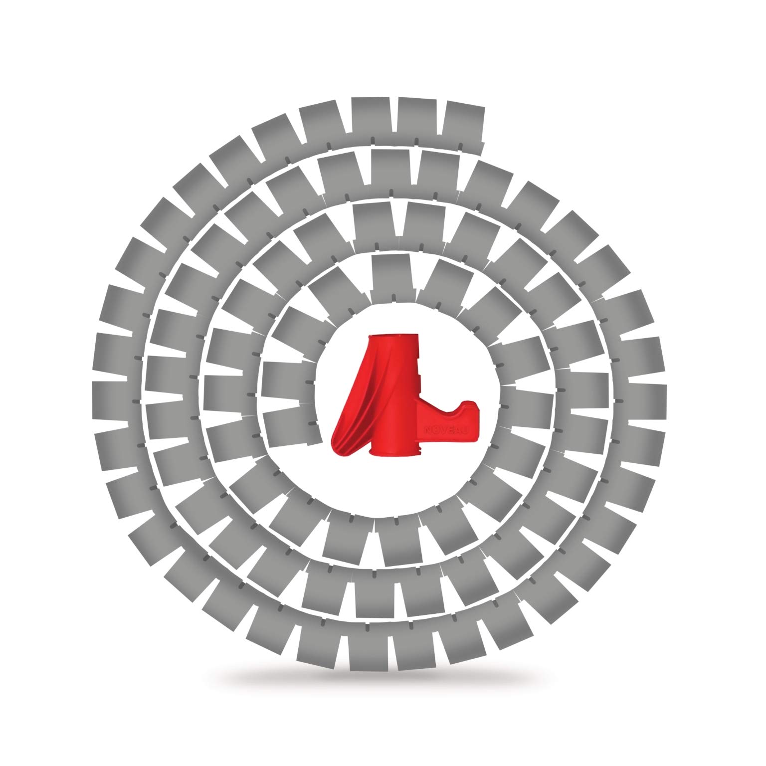 NOVEAU Safe-T 1st Dia-30mm Len-1.5 Meter,Metallic Silver | Flexible Cable Organiser with Slider Tool | ﻿Cable Hider | Concealer/Cable/Cord Cover for Wire Management | Wire Organizer for PC/Home/Office