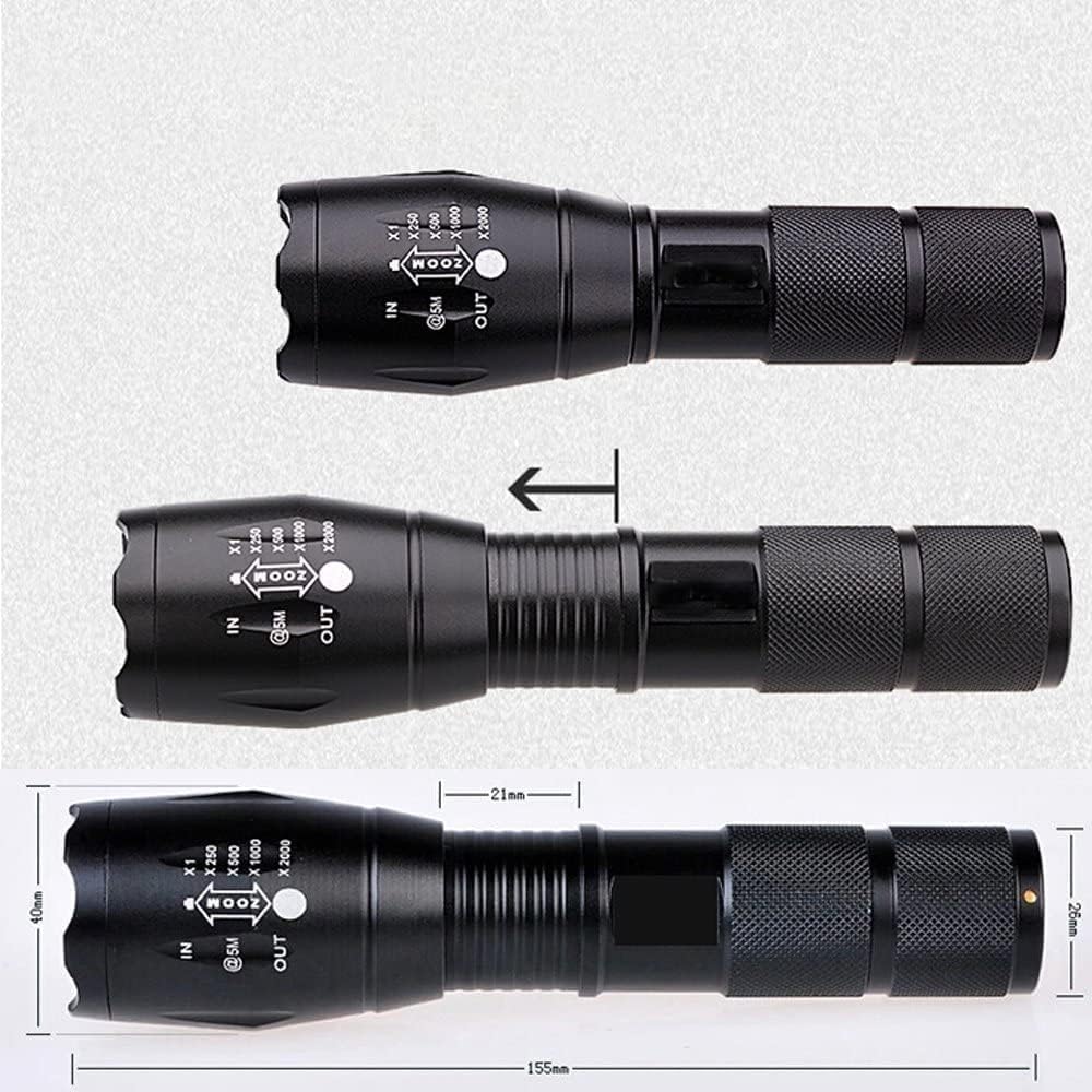 BESTSUN 350 Yard Red Light Tactical LED Flashlights, Zoomable Predator Light Long Range Night Hunting Coyote Varmint Light Hunting Flashlight with Pressure Switch, Picatinny & Scope Mounts