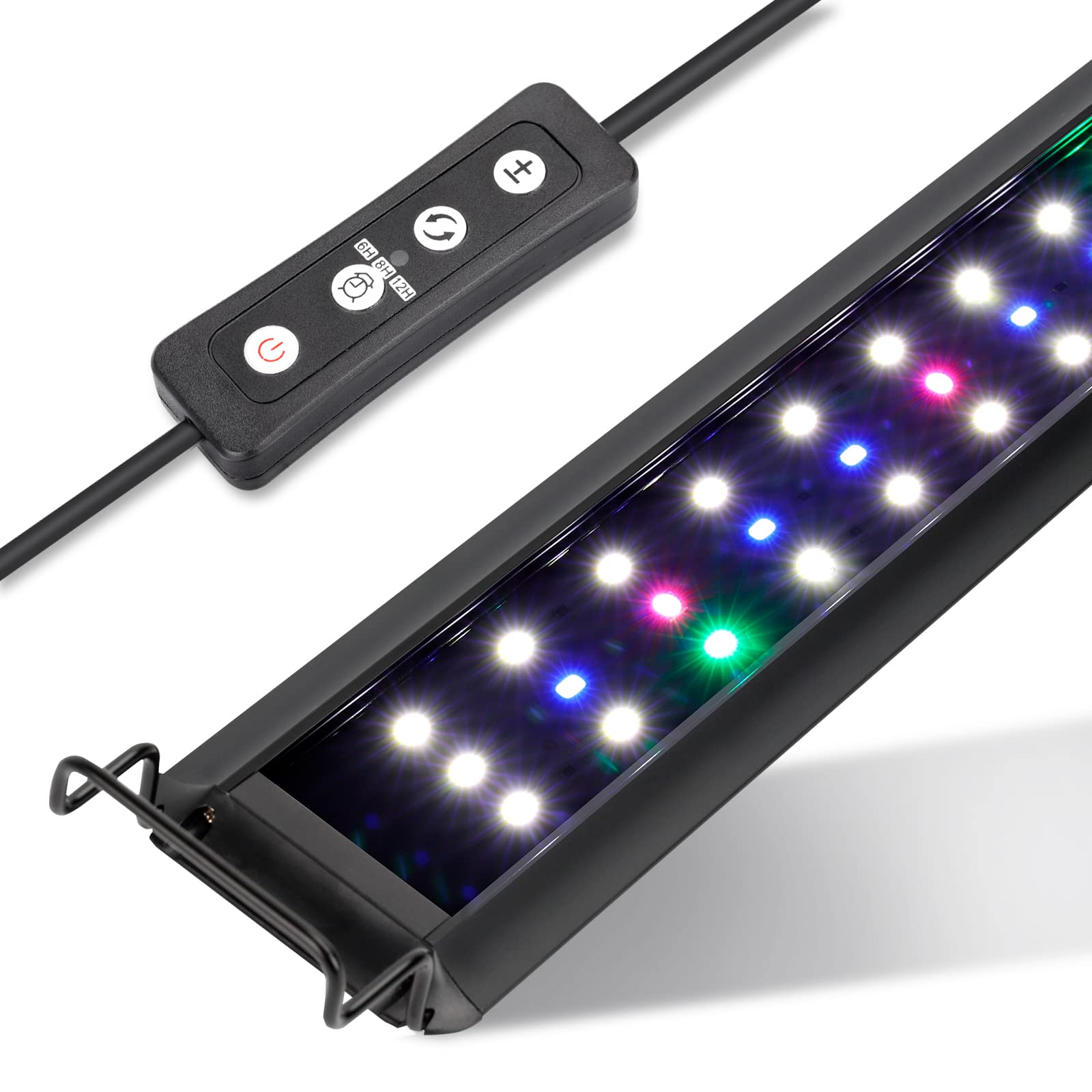 hygger29W Full Spectrum Aquarium LED Light with 10 Levels Brightness, White Blue Red Green LEDs,6H8H12H Timer,RGB Light for 36~44IN Freshwater Fish Tank, Aquatic Plants Tropical Ornamental Fish