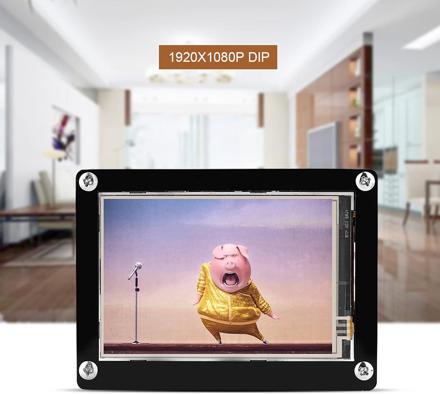 3.5inch LCD for, 1080P 60fps 3.5 Inch LCD Screen Display for + Black Acrylic Case, 320x480~1920x1080 Adjustable Resolution
