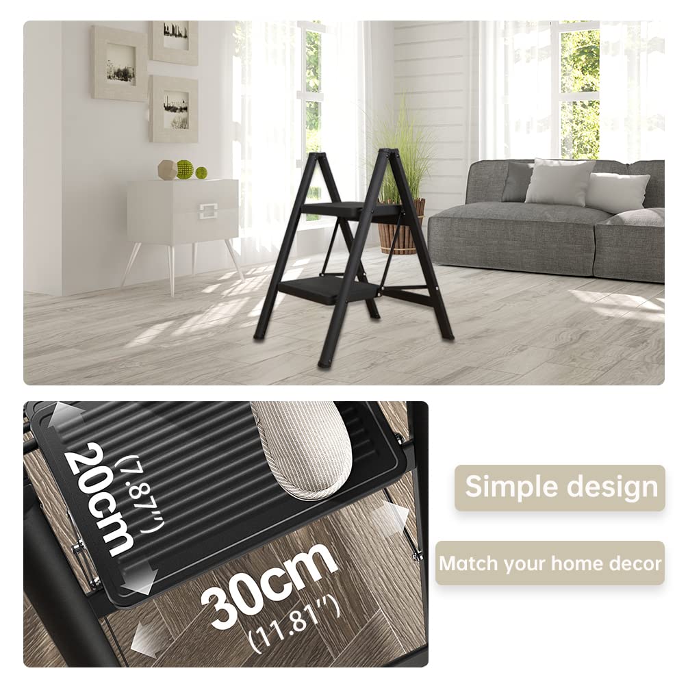 Scala Pieghevole BAOYOUNI - Leggera, Antiscivolo E Con Pedale Largo, Portata 150 Kg - Foto 6