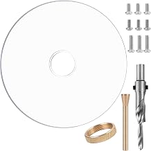 لوحة قاعدة التوجيه Dia 6-1 / 2 "، DIY Drilling ، w / BrassCentering Pin & Brass Nut ، 5/16 بوصة لوحة قاعدة سميكة ، أكريليك شفاف ، مسامير لأجهزة التوجيه ، مناسبة لأي جهاز توجيه.
