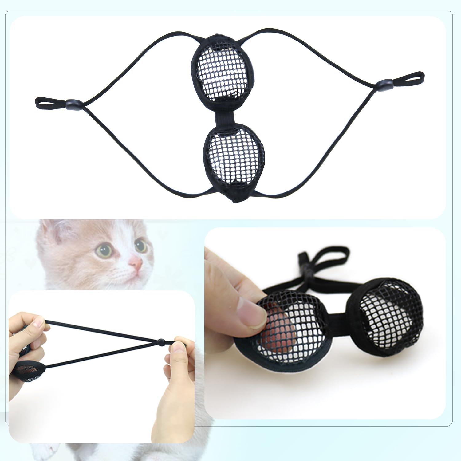 Amazon.com : 2 Pack Cats Mesh Eye Patch Cat Sunglasses Eye Mesh