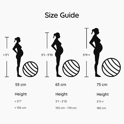 Miniatura 9 de BABYGO Birthing Ball for Pregnancy Maternity Labour & Yoga + Our 100 Page Pregnancy Book, Exercise, Birth & Recovery Plan, Anti-Burst Eco Friendly
