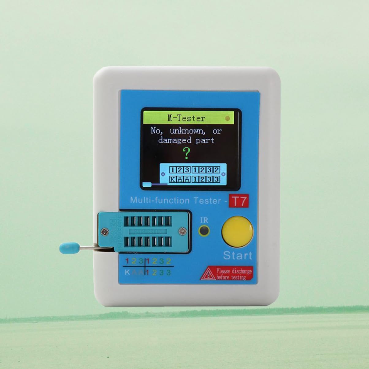 Testeur de Transistors Blanc T7 Numérique à Écran Couleur | Mesure Résistance Détection Jfet, Igbt et Diode Capacité et Inductance Contrôle de Batterie